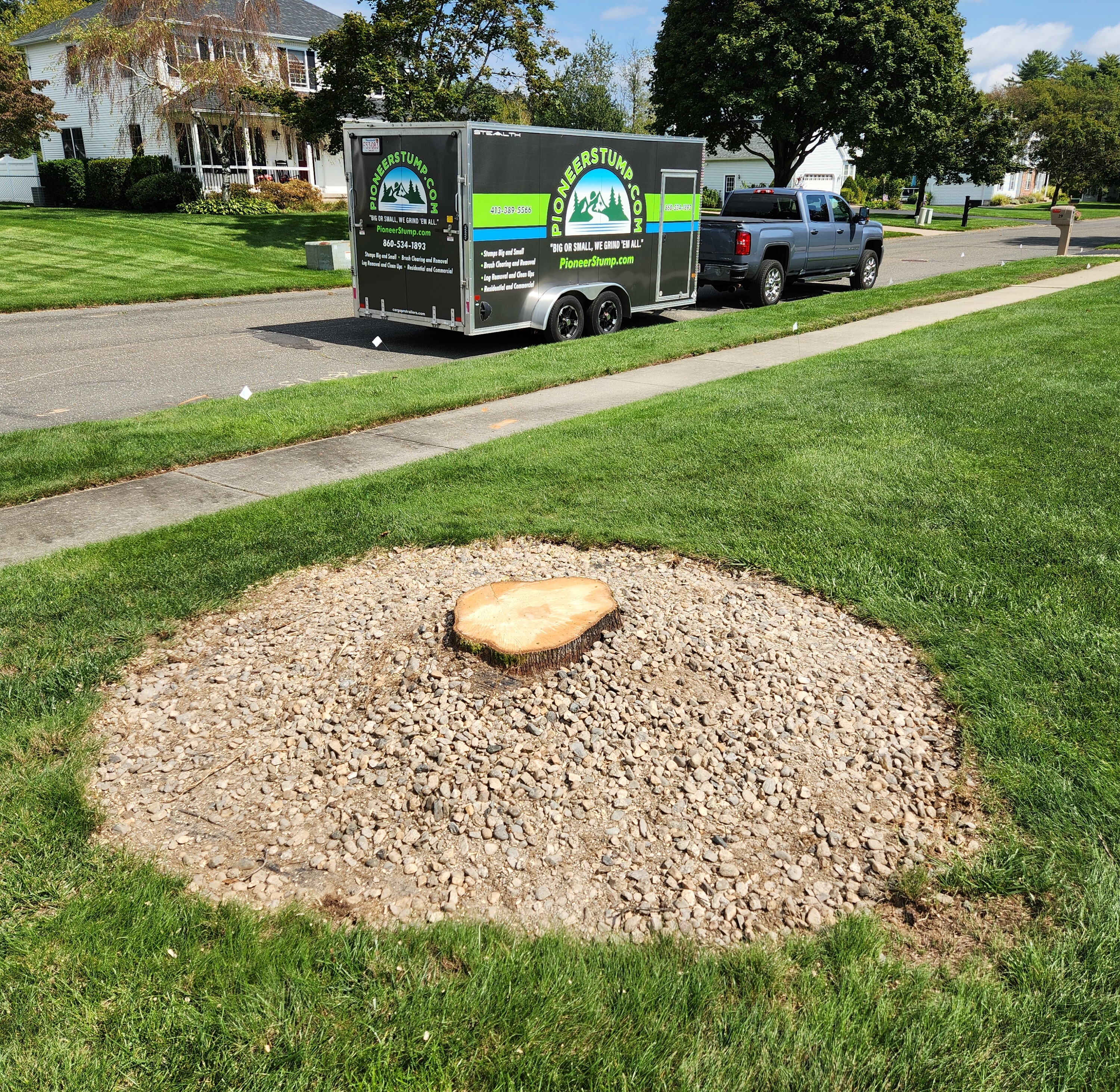 Left image - Stump removal