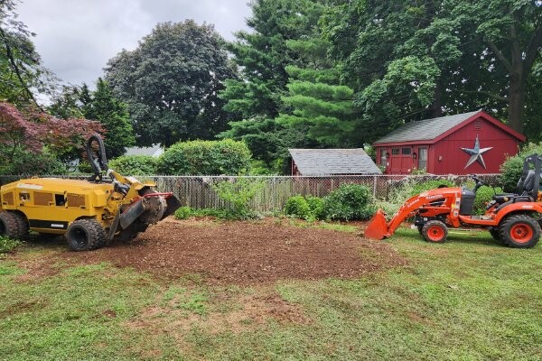 Completed stump grinding job by Pioneer Stump in Connecticut
